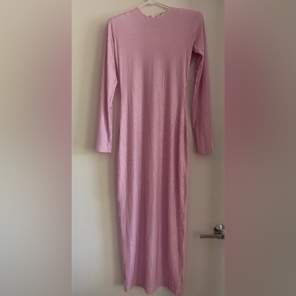 Alessandra Rich Crystal Embellished Shimmer Midi Bodycon Dress Size IT40 US4 - Picture 2 of 11